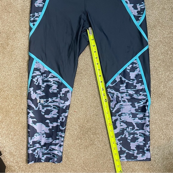 Under Armour Gray Teal Athletic Leggings Compression Heatgear 2XL - Picture 8 of 12